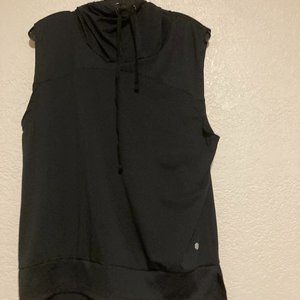 Black Work Out Sleeveless Hood Top - Bally's